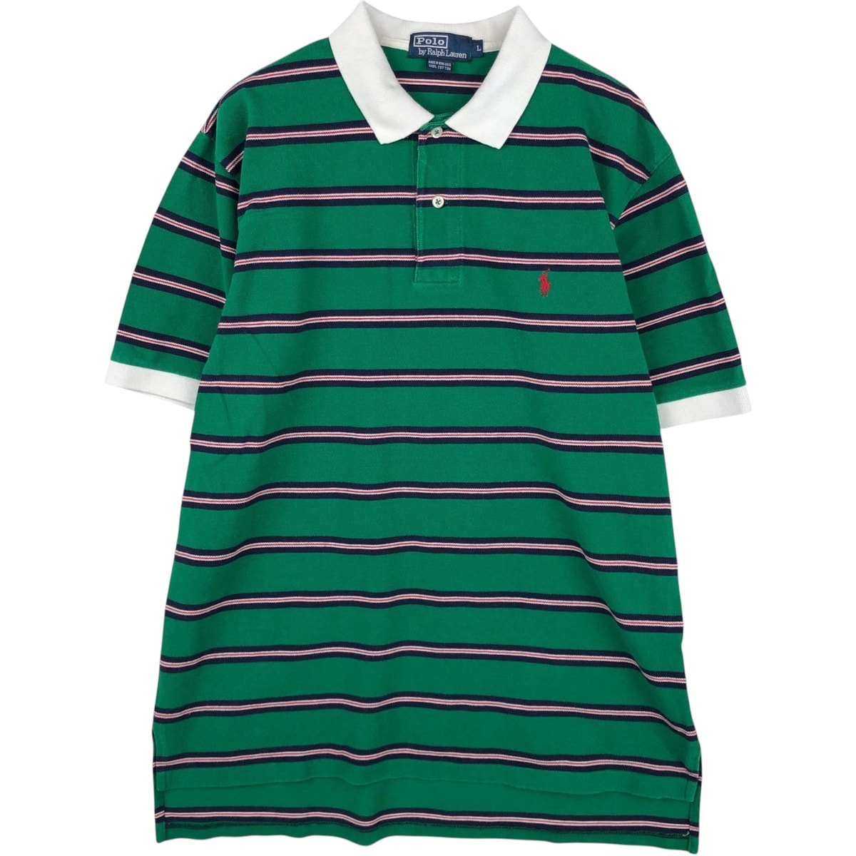 古着 ラルフローレン Ralph Lauren POLO by Ralph Lauren 半袖 ボーダー ポロシャツ メンズL相当/eaa635166