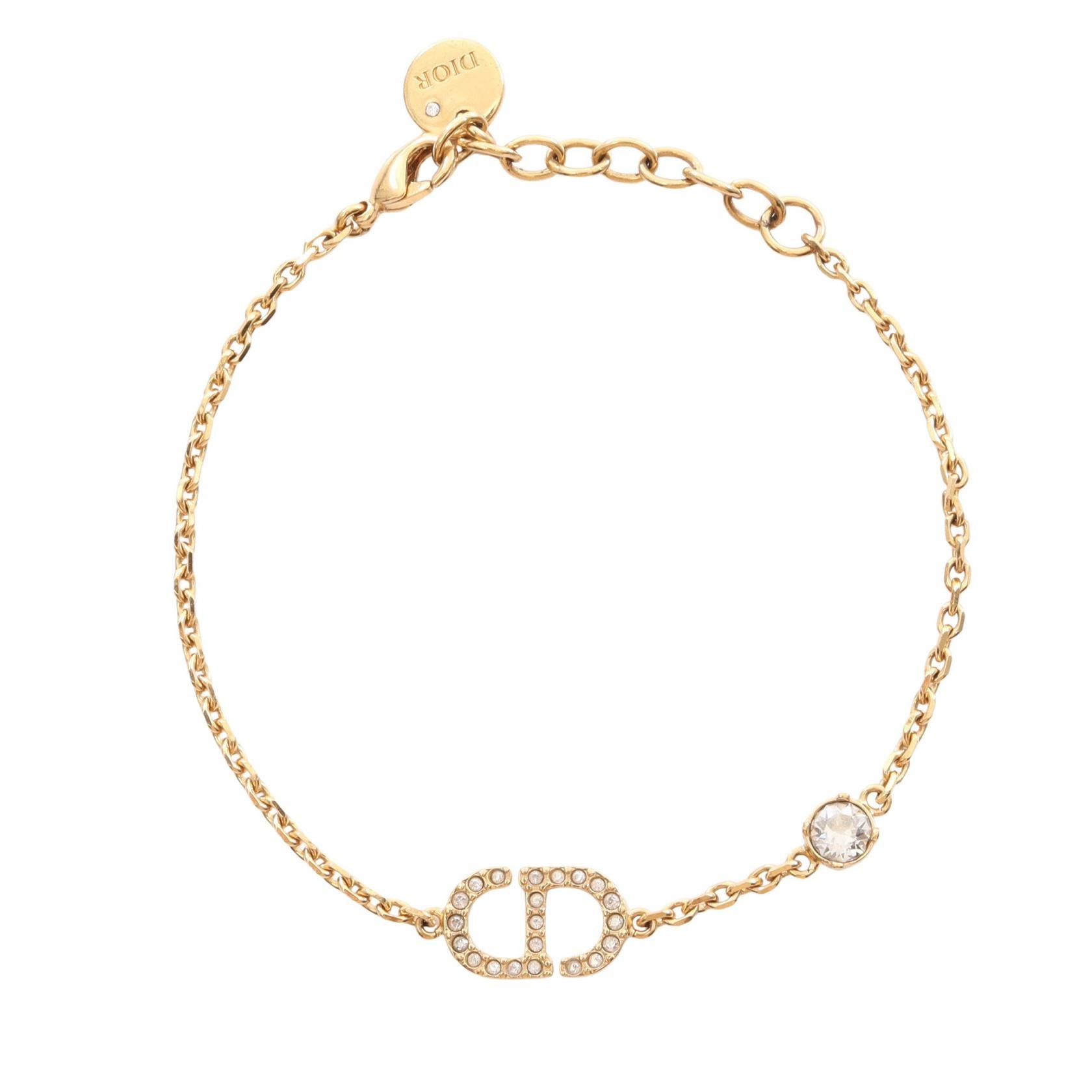 ディオール Dior Petit CD ブレスレット アクセサリー GP(ゴールドメッキ) ラインストーン レディース ゴールド系 / クリア系 【中古】