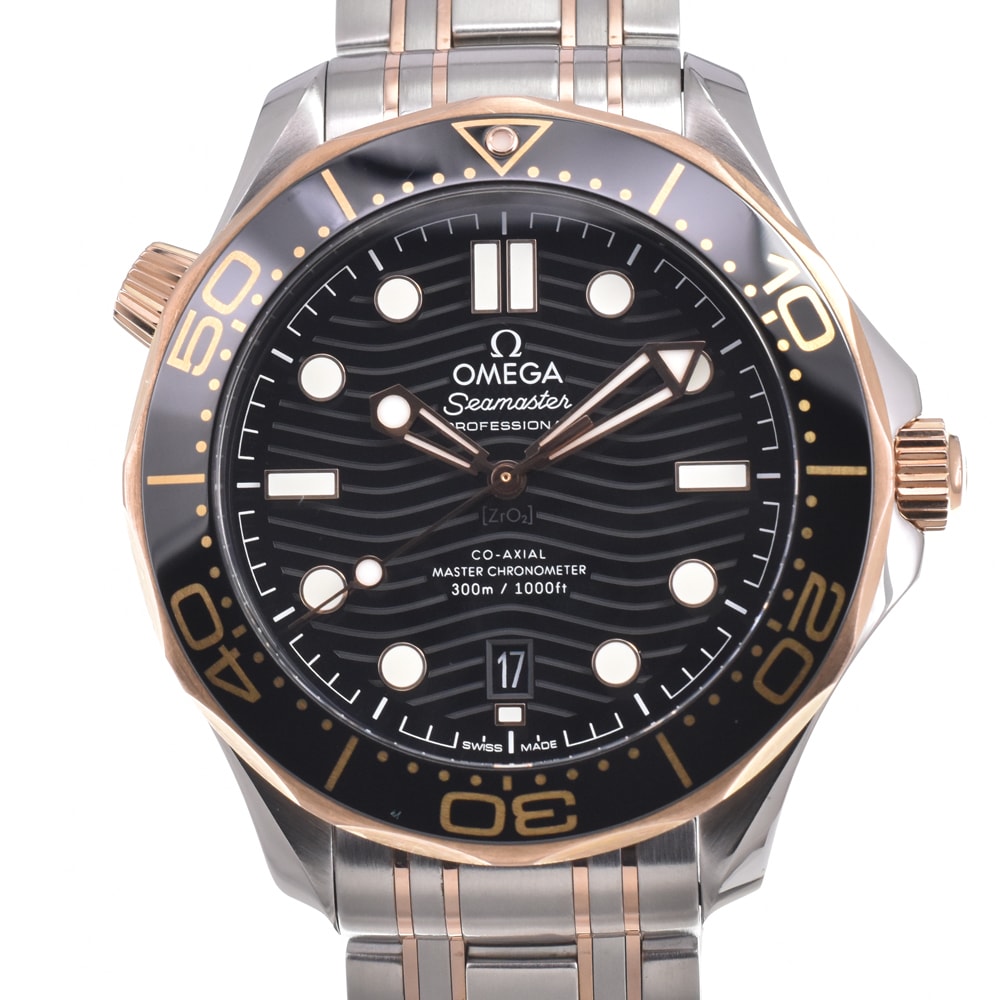オメガ OMEGA 210.20.42.20.01.001 シーマスター ダイバー300M ブラック 自動巻き メンズ 美品 保証書付き 腕時計 L#150927