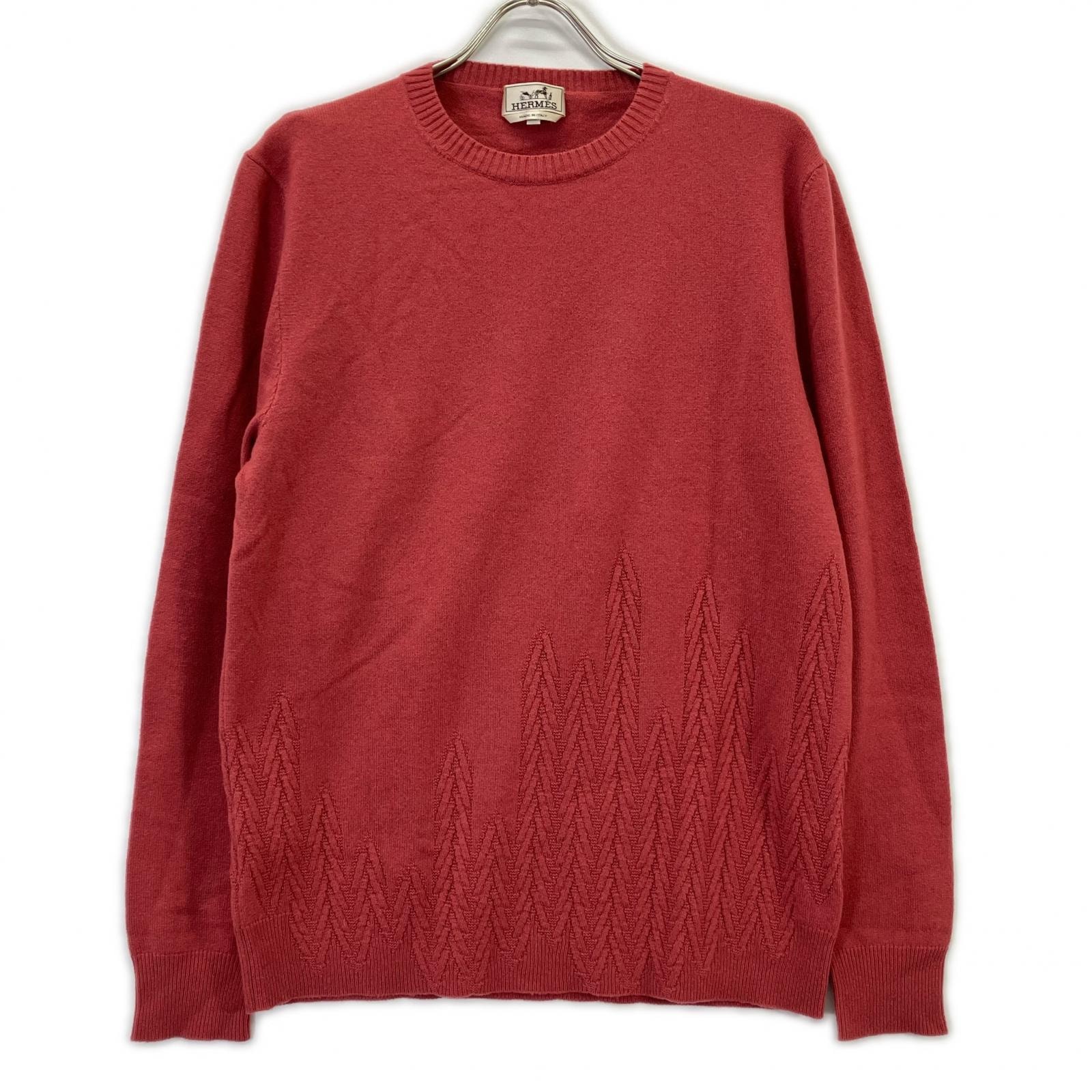 エルメス ピンク カシミヤ100 セータ XL