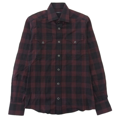 極美品 グッチ 長袖シャツ レッド系 メンズ 38 162494
