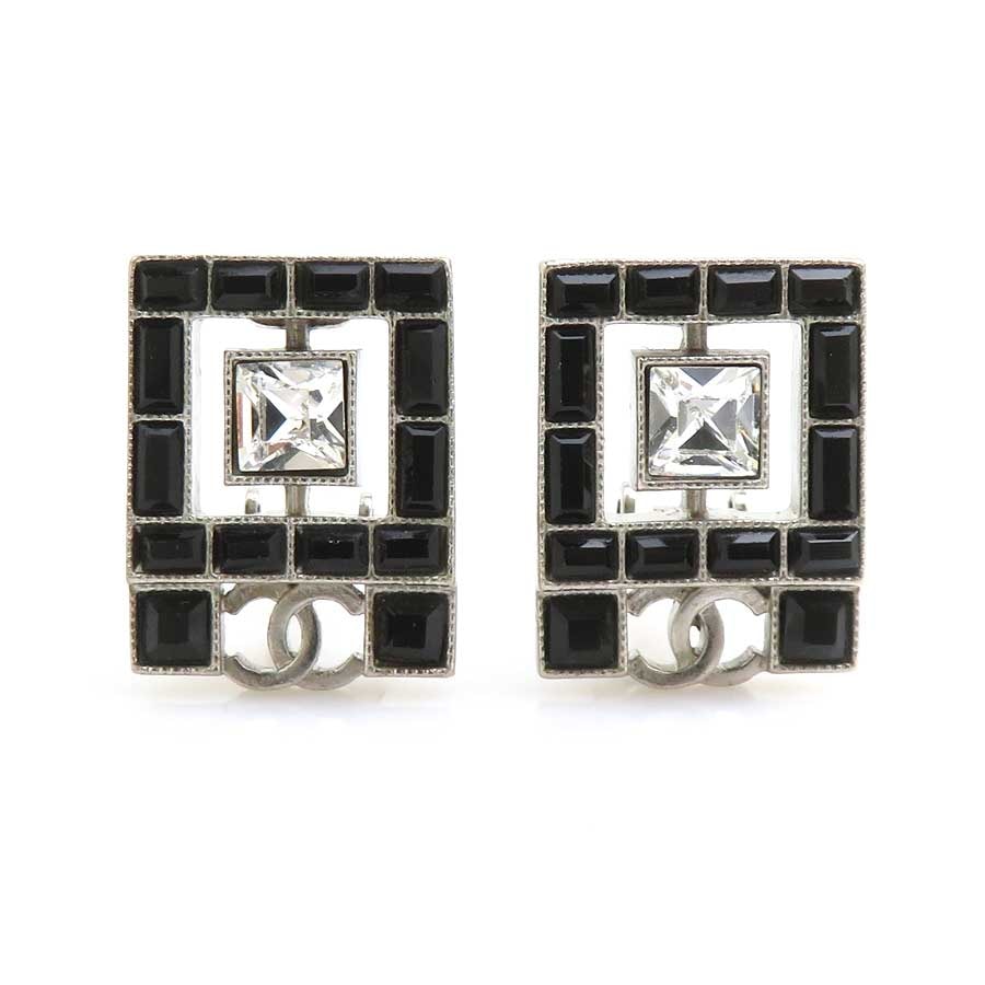 シャネル CHANEL イヤリング メタル ブラック/シルバー レディース【中古】 56734a