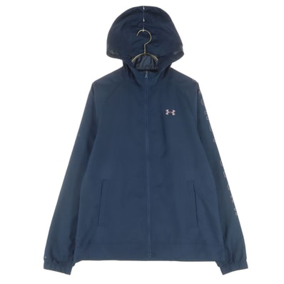 UNDER ARMOUR アンダーアーマー ワンポイントロゴ 長袖 ジップジャケット LG ネイビー フーディー