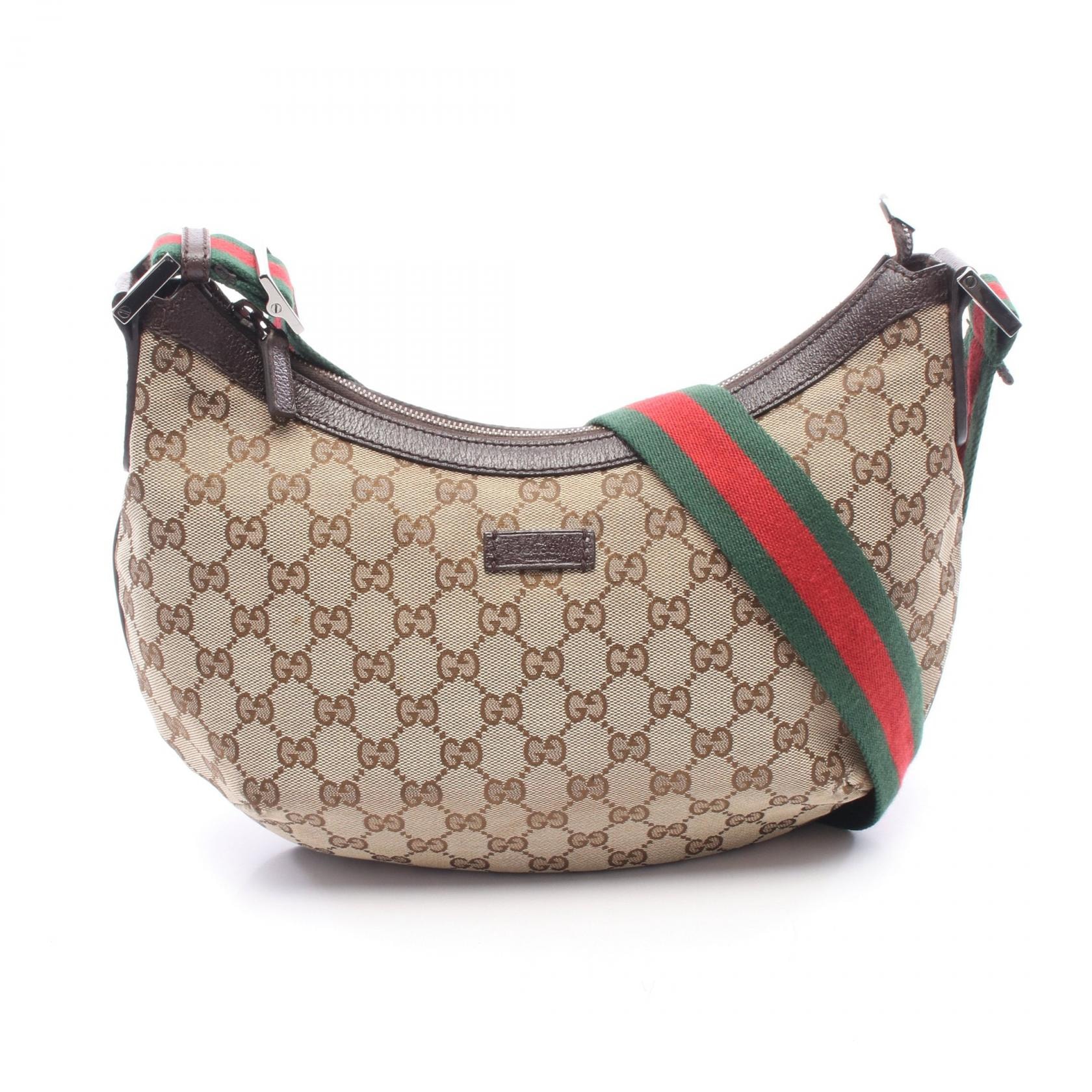 グッチ GUCCI GGキャンバス ショルダーバッグ バッグ キャンバス レザー レディース ベージュ系 / ブラウン系 181092 【中古】