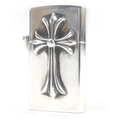 Chrome Hearts V2 Small CH Cross Narrow Zippo Lighter Silver 925 "Silver"