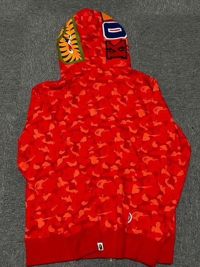 A Bathing Ape (BAPE) Seoul Store Camo Shark Full Zip Hoodie