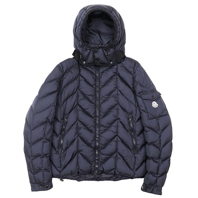 MONCLER モンクレール ベリア ダウンジャケット サイズ 2 メンズ フード取り外し可 BERRIAT ロゴ ワッペン アウター ネイビー 紺 ルーマニア製