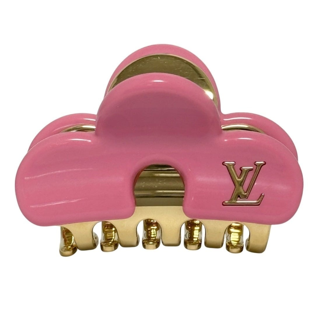 ルイヴィトン レディース LV ヘア クリップ バレッタ ヘアピン ピンク色