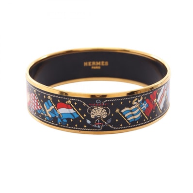 エルメス HERMES エマイユGM バングル アクセサリー GP(ゴールドメッキ) 七宝 ゴールド レディース ブラック系 / ゴールド系 / マルチカラー 【中古】