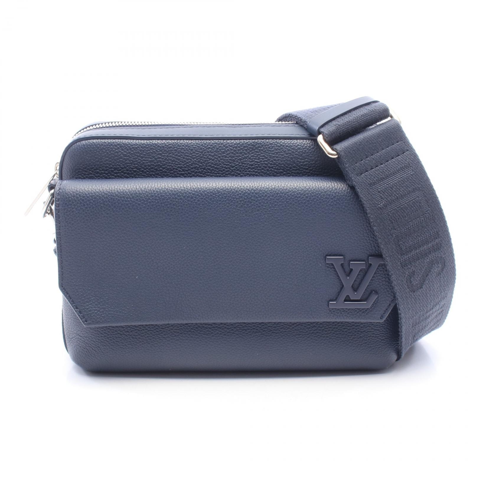 ルイ・ヴィトン LOUIS VUITTON ファストライン メッセンジャー アエログラム ショルダーバッグ バッグ レザー アエログラム メンズ ネイビー系 M22611 【中古】