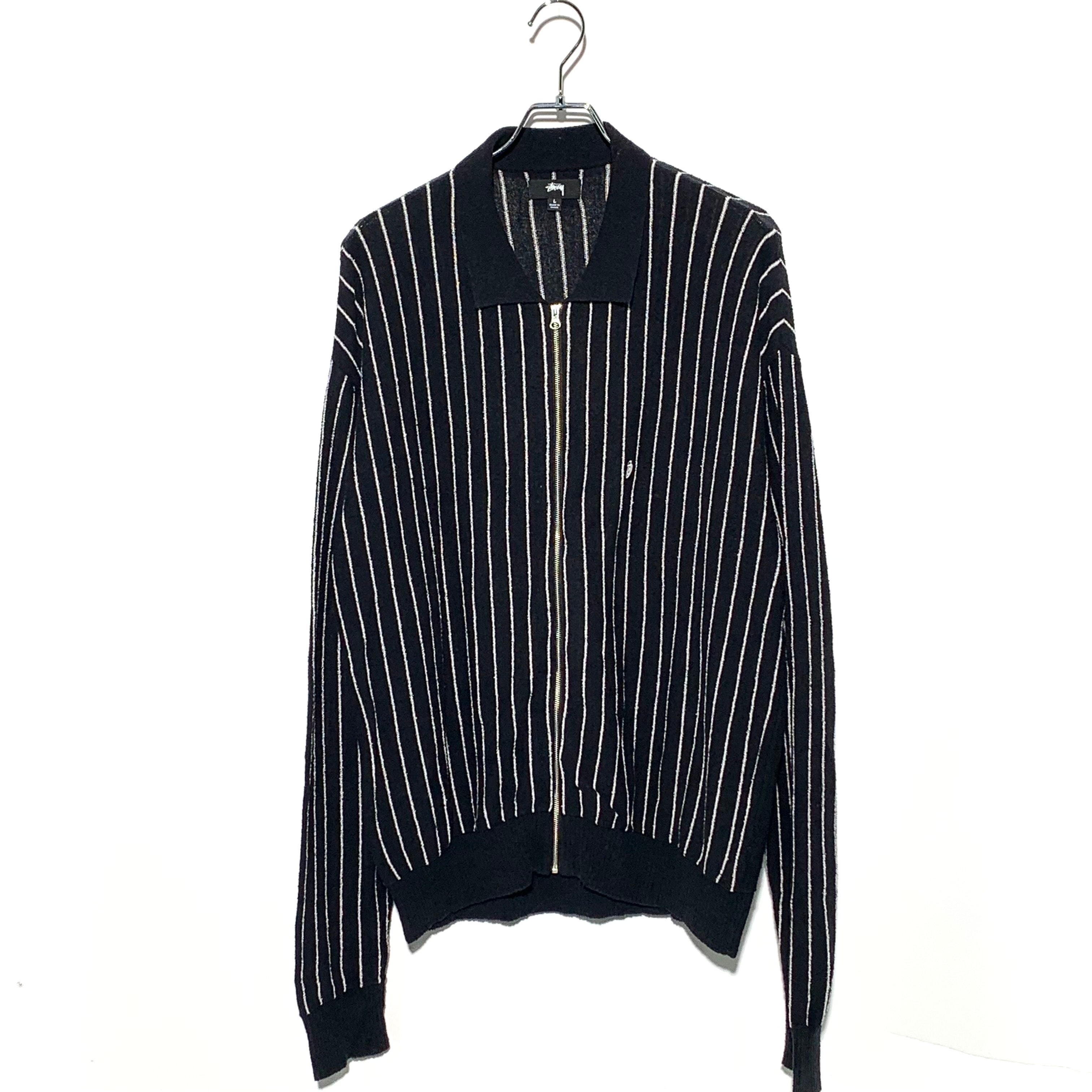 Stussy Lightweight LS Zip Polo "Black Stripe"