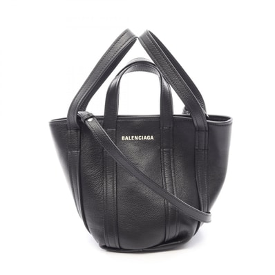 バレンシアガ BALENCIAGA Everyday XS North South 2WAY ハンドバッグ バッグ レザー レディース ブラック系 672793 【中古】
