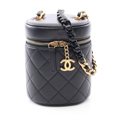 シャネル CHANEL マトラッセ スモールバニティ ショルダーバッグ バッグ ラムスキン(羊革) レディース ブラック系 【中古】