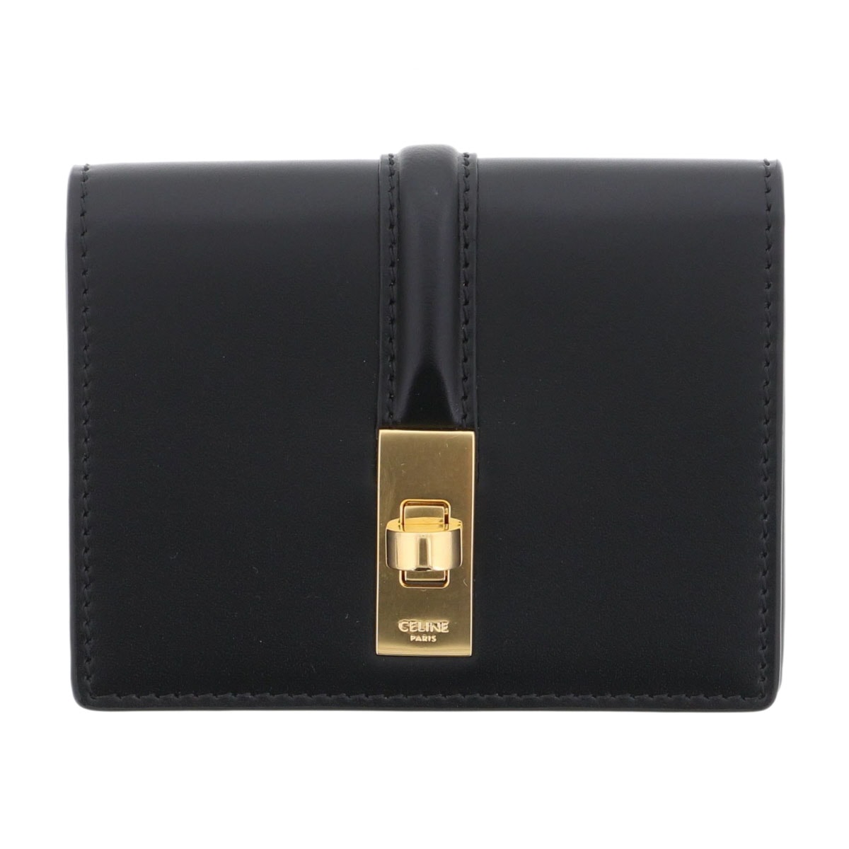 【値下げ】 CELINE セリーヌ カードホルダー 16 セーズ カードケース 10M473GCG レザー ブラック  レディース【中古】