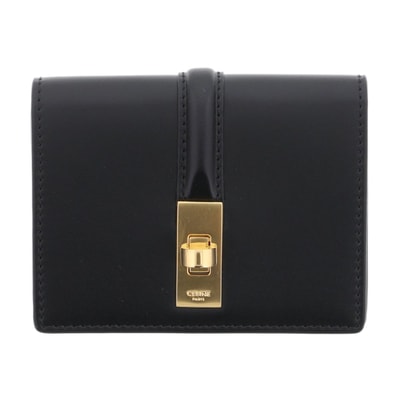 【値下げ】 CELINE セリーヌ カードホルダー 16 セーズ カードケース 10M473GCG レザー ブラック レディース【中古】