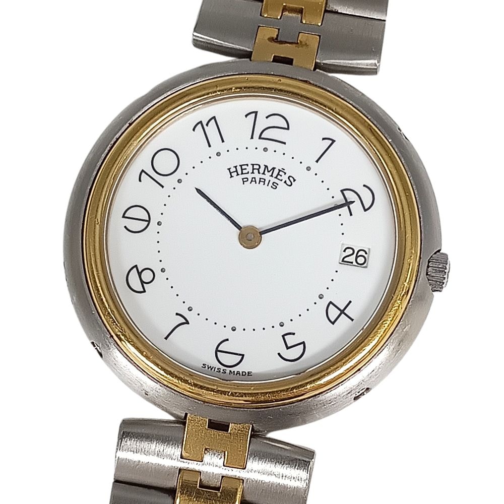HERMES エルメス プロフィール デイト コンビ クォーツ 腕時計 C1345