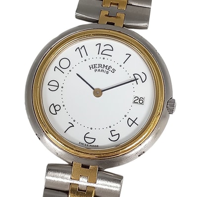 HERMES エルメス プロフィール デイト コンビ クォーツ 腕時計 C1345