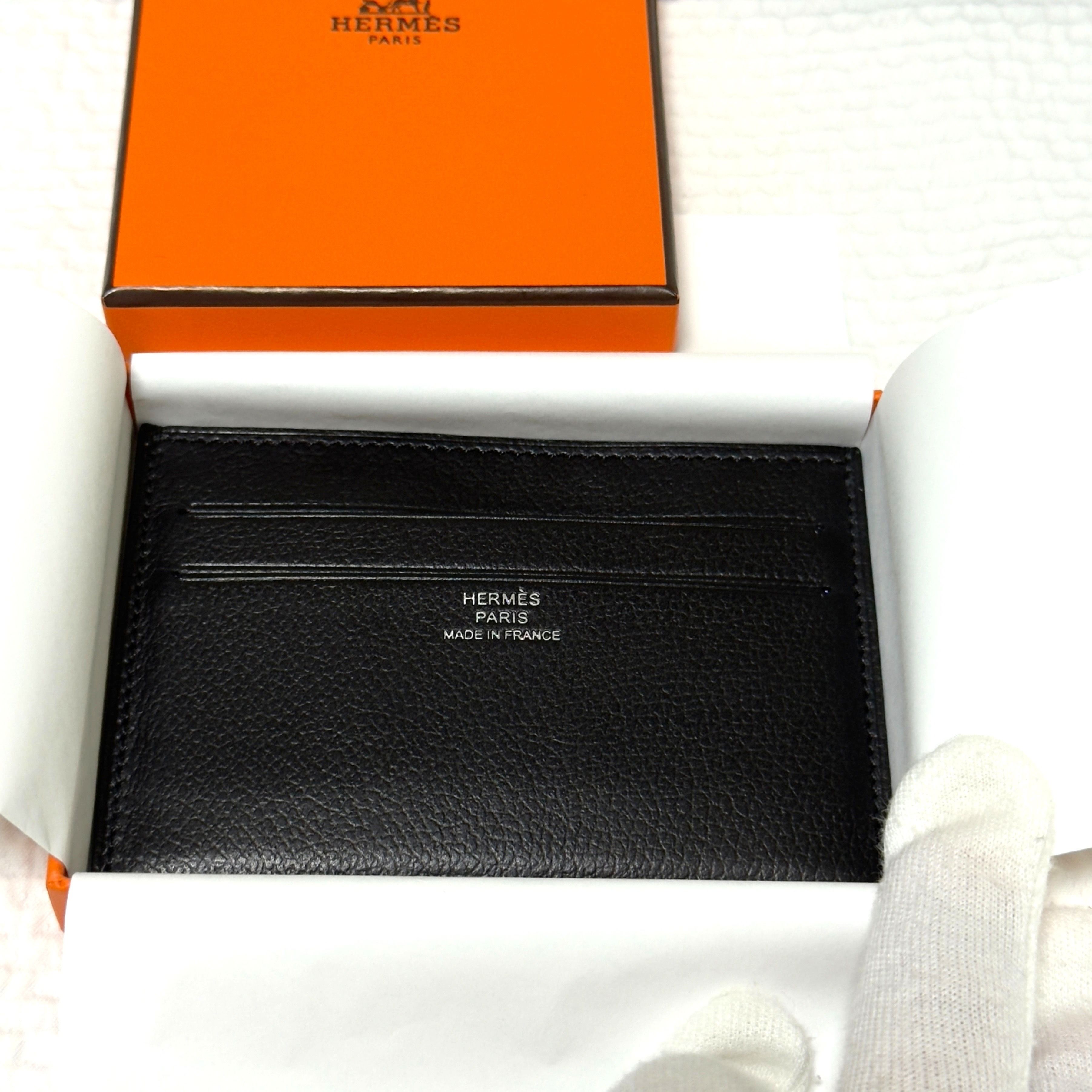  HERMES エルメス カードケース シチズンツイル 黒 ミニ財布