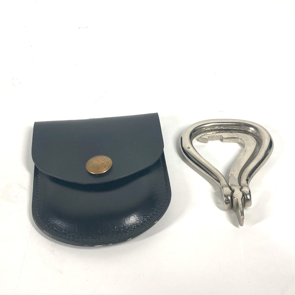 エルメス HERMES フーフピック ETUI CUIR PIEDS  エディキュイール ピエ ブーツフック 鉄爪 馬具 ケース付き 雑貨 メタル シルバー