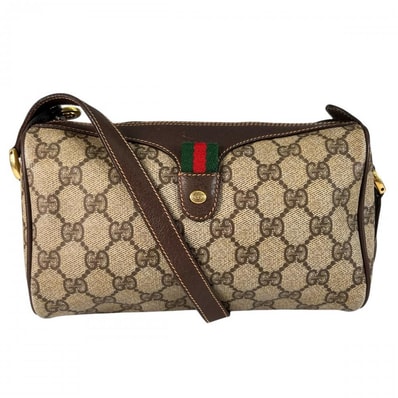 GUCCI グッチ ショルダーバッグ オールドグッチ シェリーライン GGスプリーム 斜め掛け 89.02.018 PVCコーティングキャンバス マルチカラー ゴールド金具 レディース 美品【中古品】