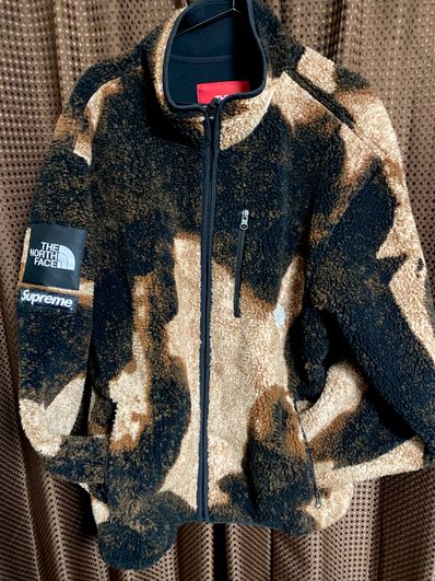 Supreme x The North Face Bleached Denim Print Fleece Jacket "Black"