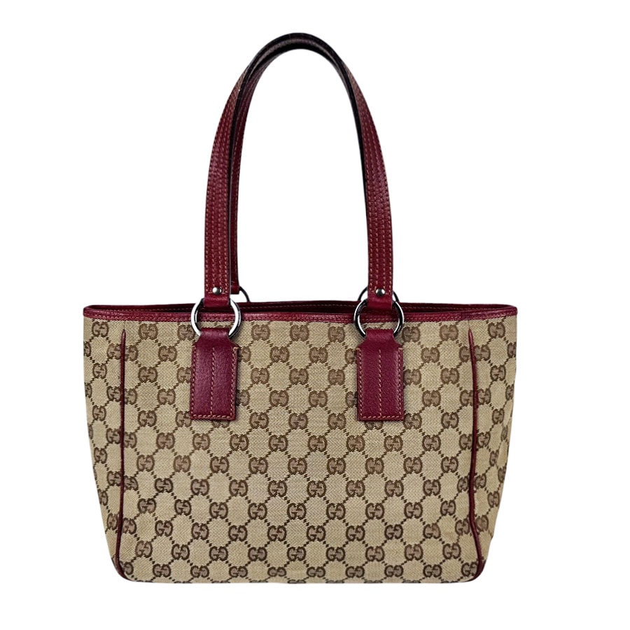 グッチ GUCCI トートバッグ GGキャンバス/レザー ブラウン/バーガンディ レディース 113019【中古】 z11193