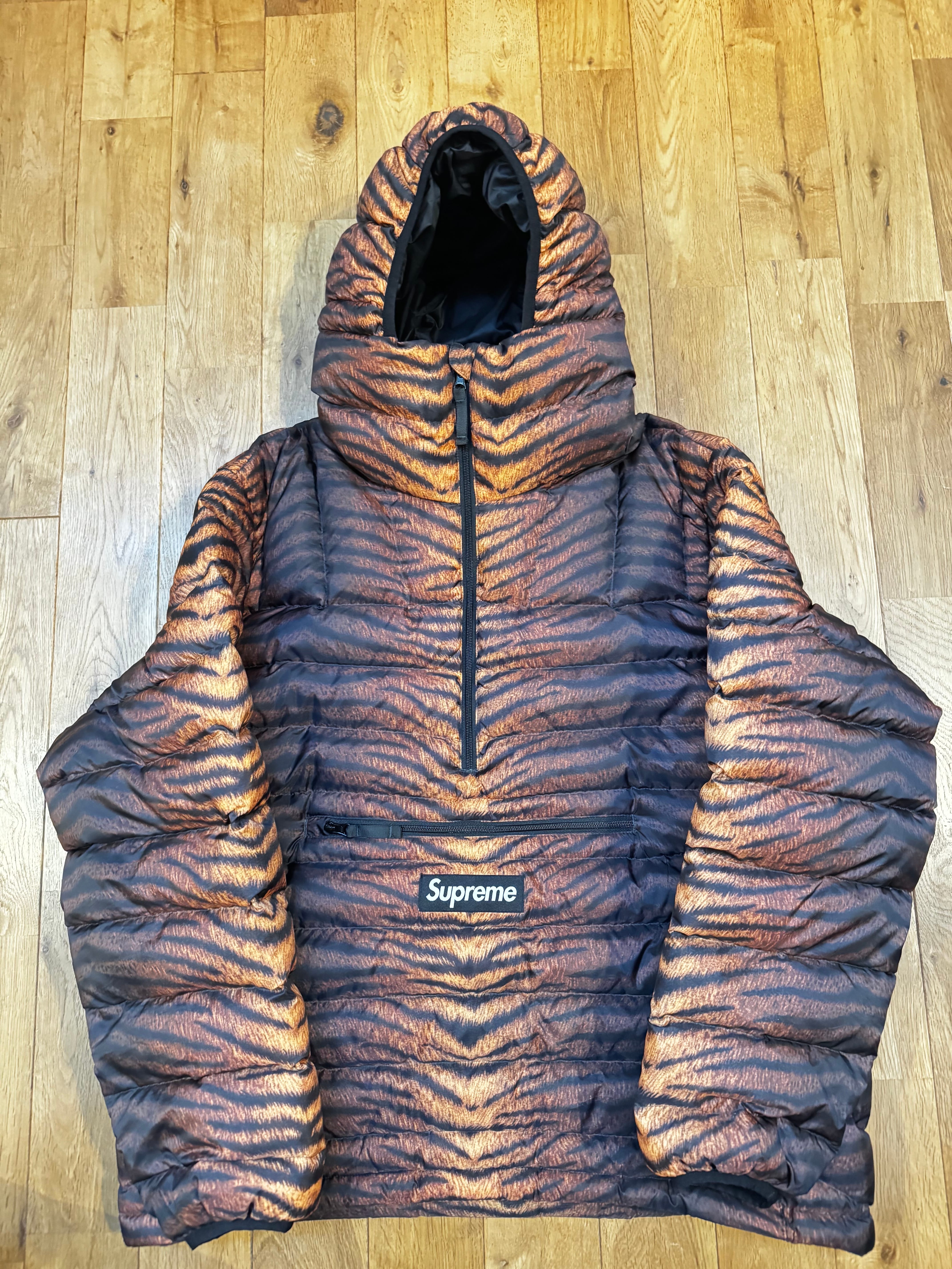 Supreme Micro Down Half Zip Hooded Pullover "Tiger"