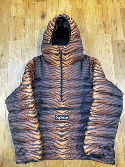 Supreme Micro Down Half Zip Hooded Pullover "Tiger"