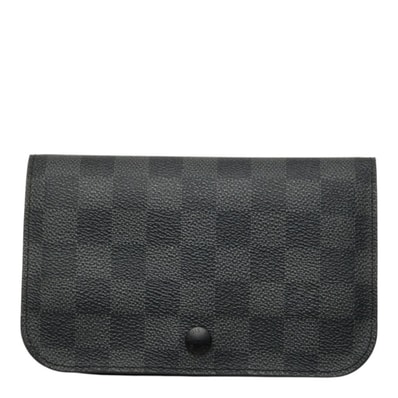 ルイ ヴィトン ダミエ グラフィット サンチュール ポシェットオム ポーチ M6837U ブラック PVC レザー メンズ LOUIS VUITTON 中古