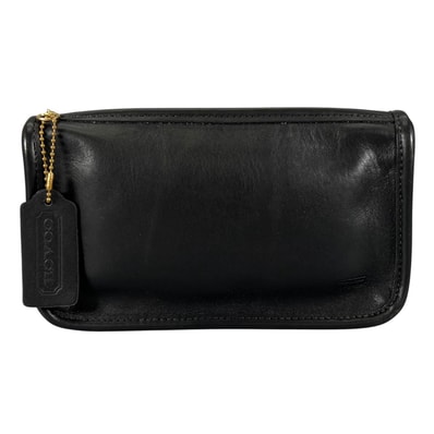 COACH コーチ ポーチ レザー ブラック レディース【中古】