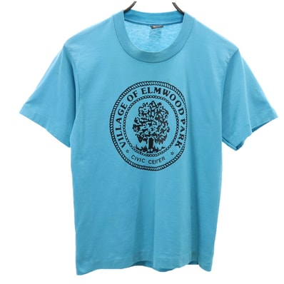 FRUIT OF THE LOOM フルーツオブザルーム 90s USA製 半袖 シングルステッチ オールド Tシャツ 14-16 水色 BEST