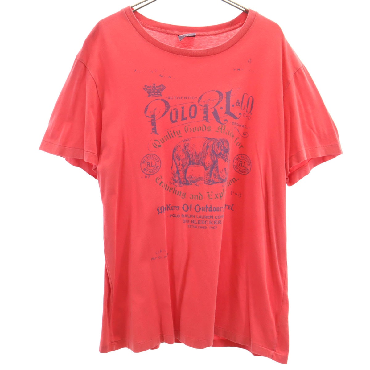 Polo by Ralph Lauren ポロバイラルフローレン エレファント 半袖 Tシャツ L レッド 象 アニマル