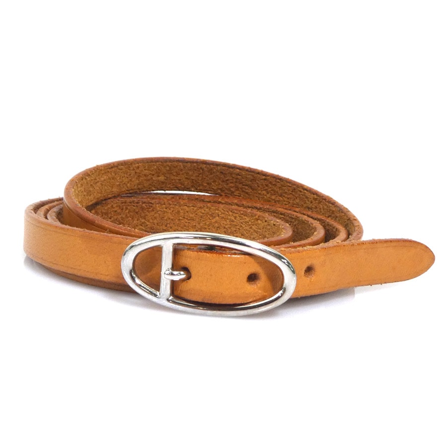 エルメス HERMES ブレスレット レザー/メタル ブラウン/シルバー ユニセックス【中古】 e62018a