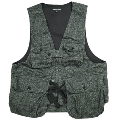 Engineered Garments エンジニアードガーメンツ アメリカ製 Game Vest - Blend Homespun ゲームベスト ブレンドホームスパン M Grey ジレ ハンティング トップス g25214