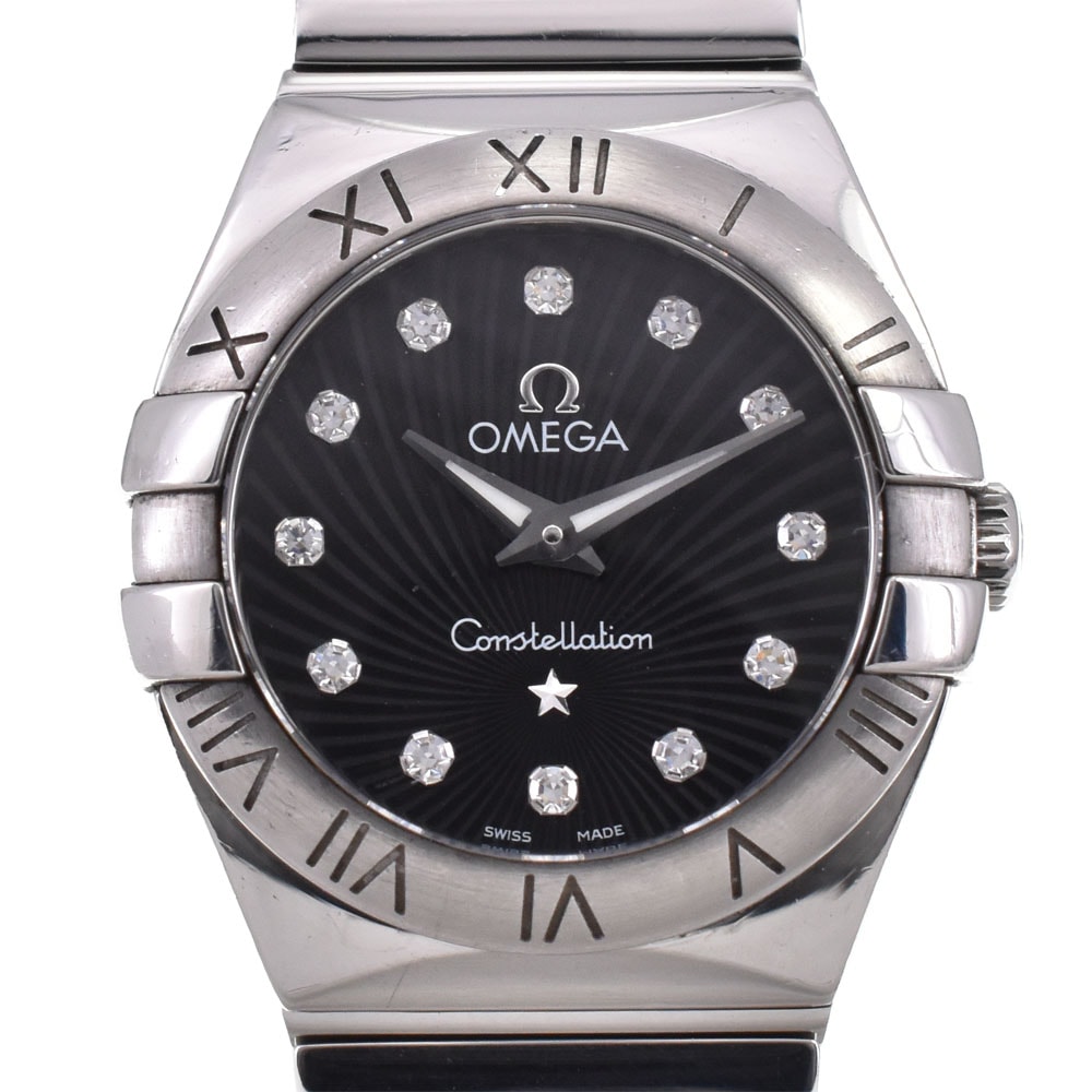 オメガ OMEGA 123.10.24.60.51.002 コンステレーション ポリッシュ 12P ダイヤモンド クォーツ レディース 良品 A#146611