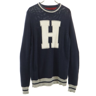 TOMMY HILFIGER トミーヒルフィガー 長袖 ニット S ネイビー セーター