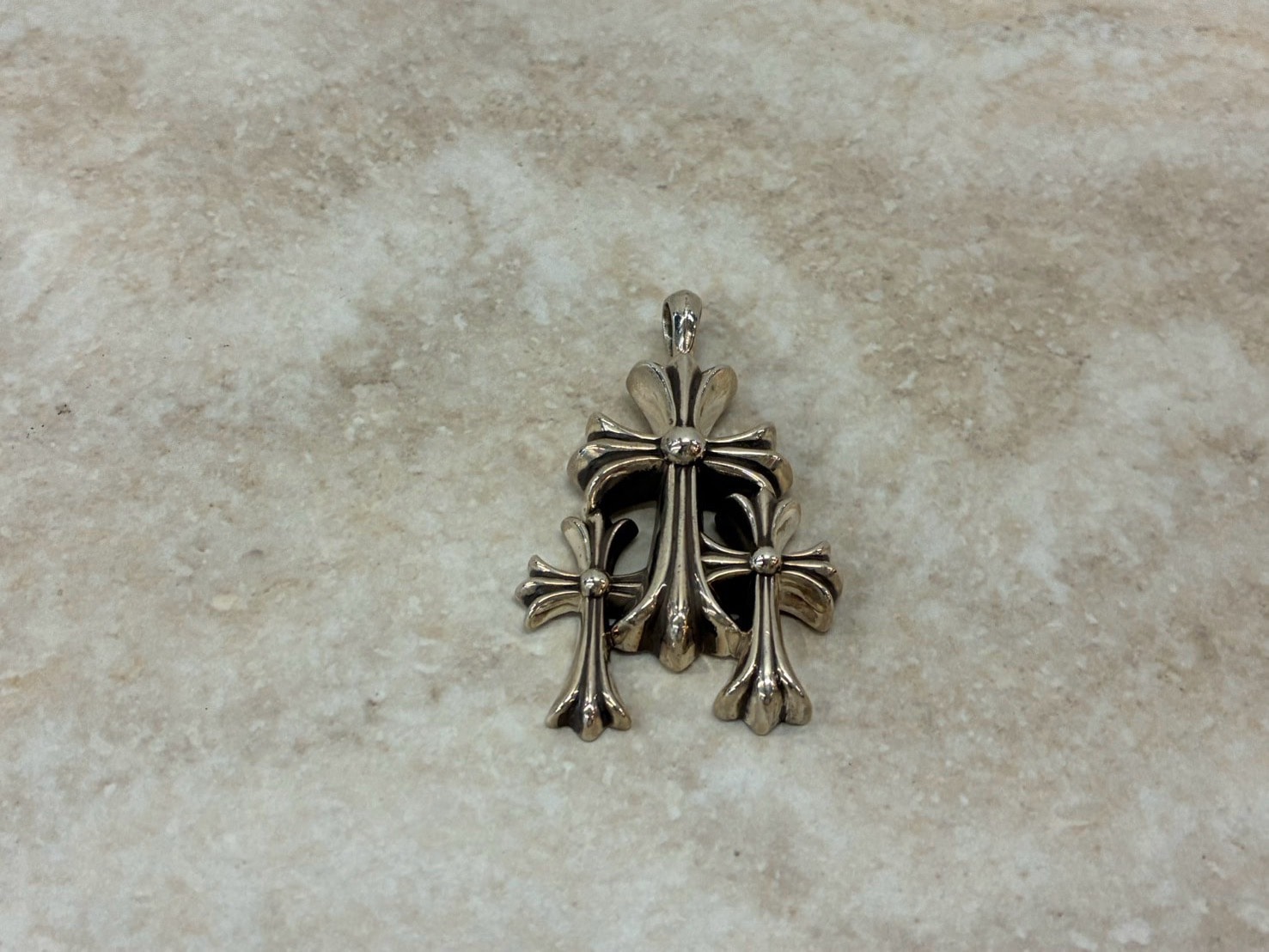 Chrome Hearts 3 CH Cross Small Pendant Top "Silver"