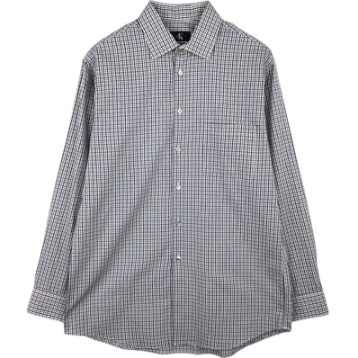 古着 90~00年代 カルバンクライン Calvin klein Regular Fit 長袖 コットンチェックシャツ メンズM相当/eaa622281