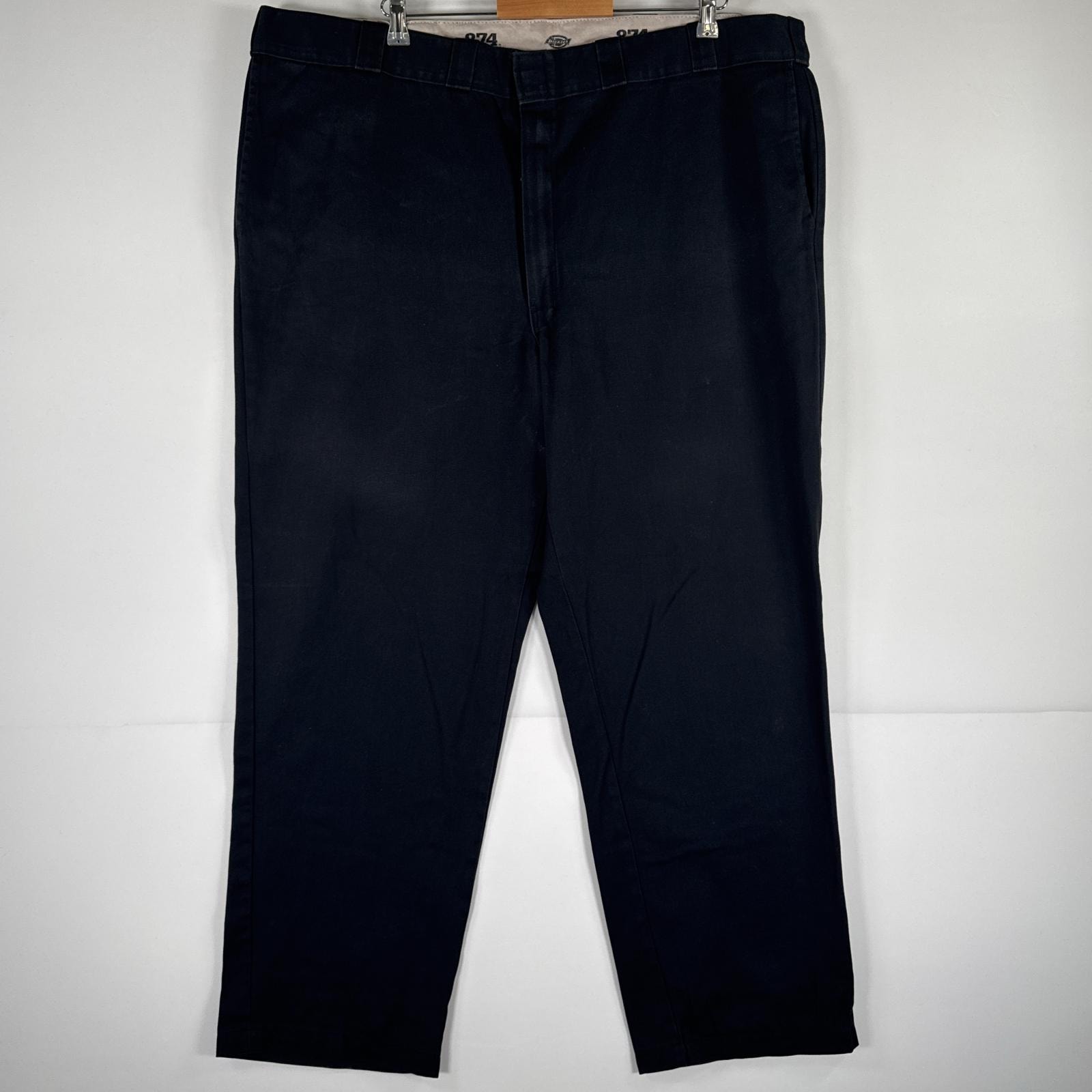 古着 ディッキーズ Dickies ワークパンツ ストレート 作業着 大きいサイズ 874 オリジナルフィット ワンポイント w46 L32 ブラック メンズ