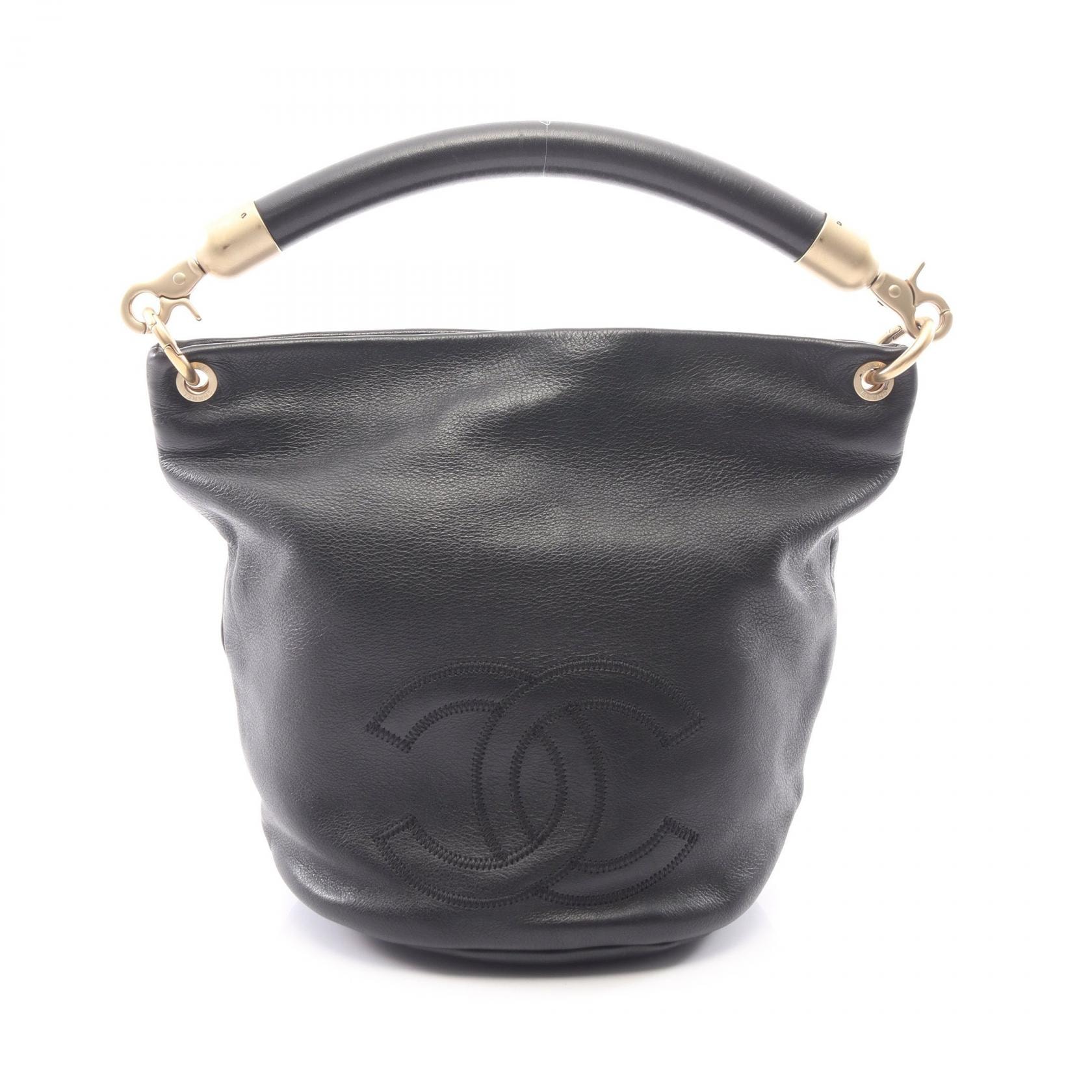 シャネル CHANEL ココマーク ハンドバッグ バッグ レザー レディース ブラック系 【中古】