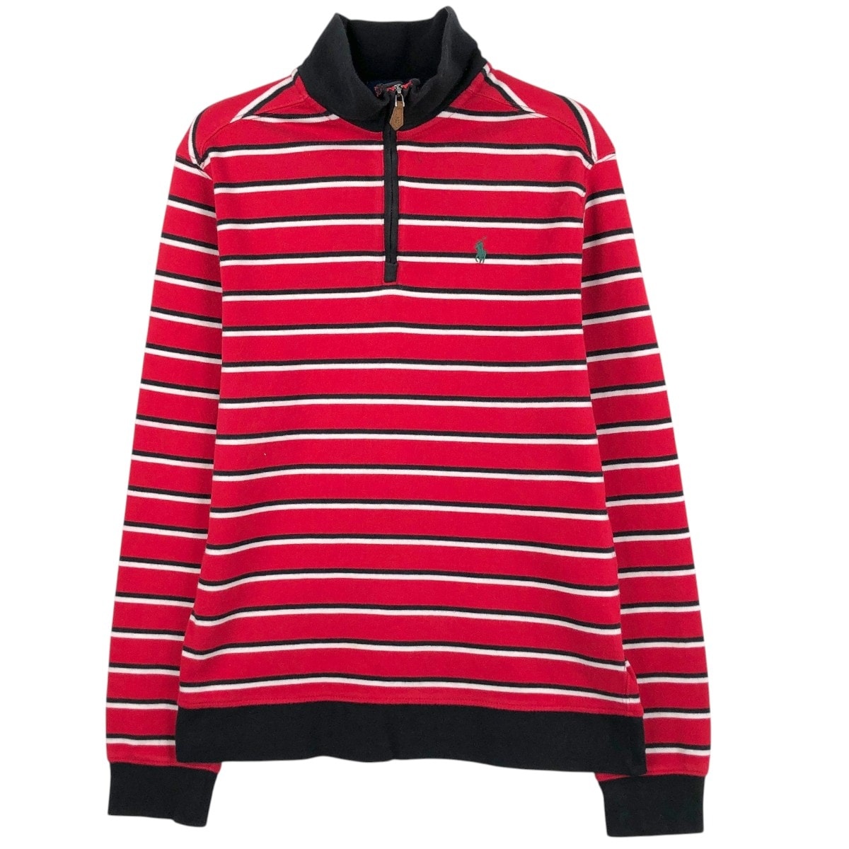 古着 ラルフローレン Ralph Lauren POLO RALPH LAUREN ボーダー柄 ハーフジップスウェットシャツ トレーナー レディースM相当/eaa670448
