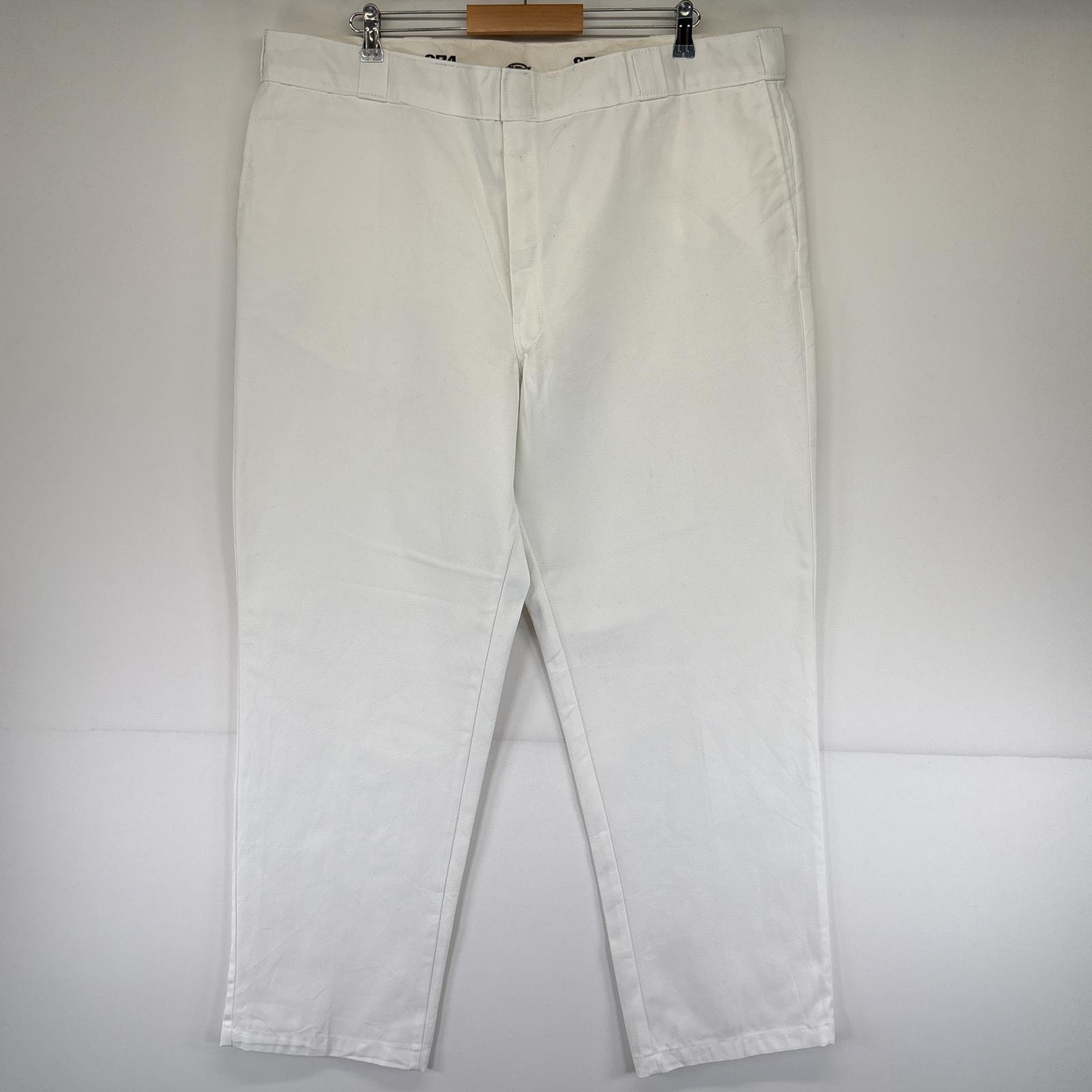 古着 ディッキーズ Dickies ワークパンツ 874 カラーパンツ 大きいサイズ テーパード ワンポイントロゴ w44 L32 ホワイト メンズ