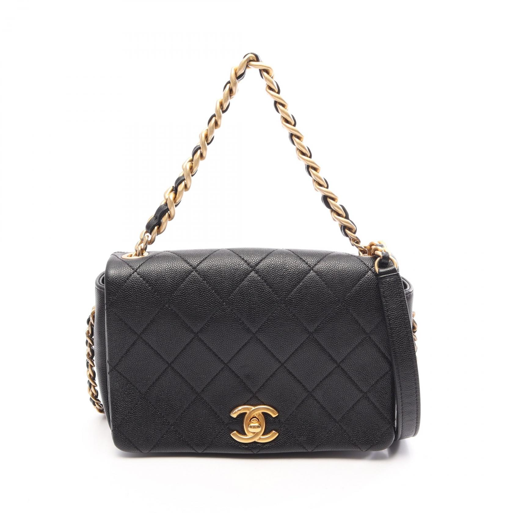 シャネル CHANEL マトラッセ フルフラップ 2WAY ショルダーバッグ バッグ キャビアスキン(グレインドカーフ) レディース ブラック系 【中古】