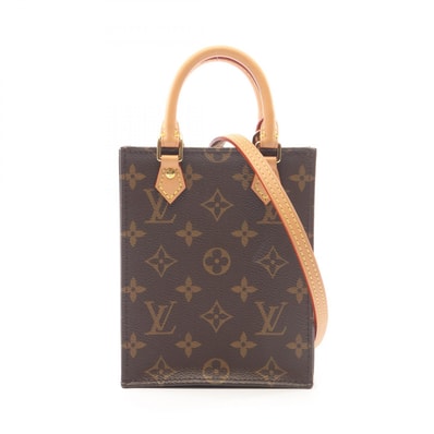 ルイ・ヴィトン LOUIS VUITTON プティット サックプラ 2WAY ハンドバッグ バッグ PVCコーティングキャンバス レザー モノグラム レディース ブラウン系 M69442 【中古】