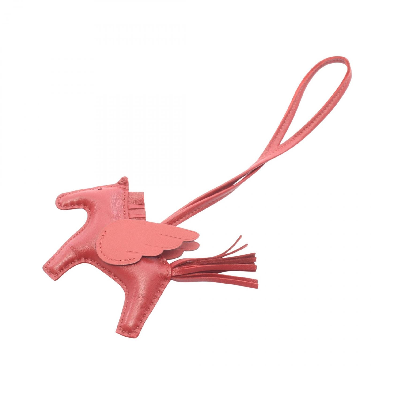 エルメス HERMES ロデオペガサスPM チャーム アクセサリー レザー アニョーミロ / ヴォースイフト アニョーミロ ルージュグレナ レディース ボルドー系 【中古】
