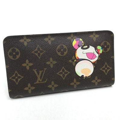 ルイヴィトン LOUIS VUITTON ポルトモネジップ M61729 モノグラム パンダ 村上隆 長財布 モノグラムキャンバス ブラウン ブラウン