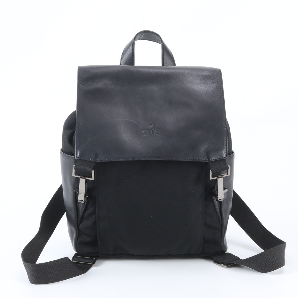 ■美品 グッチ003 0233 リュックサック レザー×ナイロン