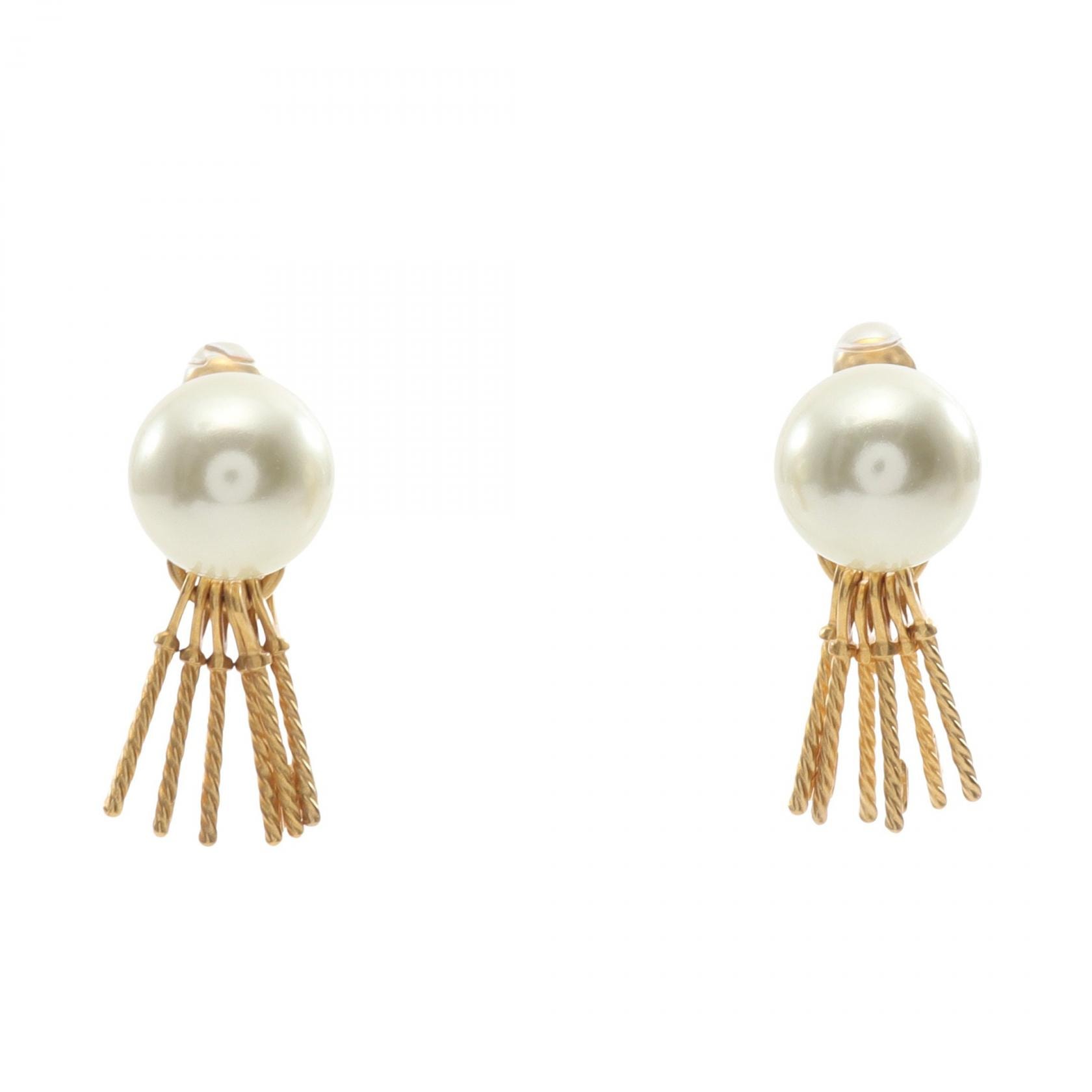 ディオール Dior J'ADIOR トライバル ピアス ジュエリー GP(ゴールドメッキ) フェイクパール レディース ホワイト系 / ゴールド系 【中古】