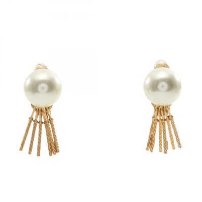ディオール Dior J'ADIOR トライバル ピアス ジュエリー GP(ゴールドメッキ) フェイクパール レディース ホワイト系 / ゴールド系 【中古】