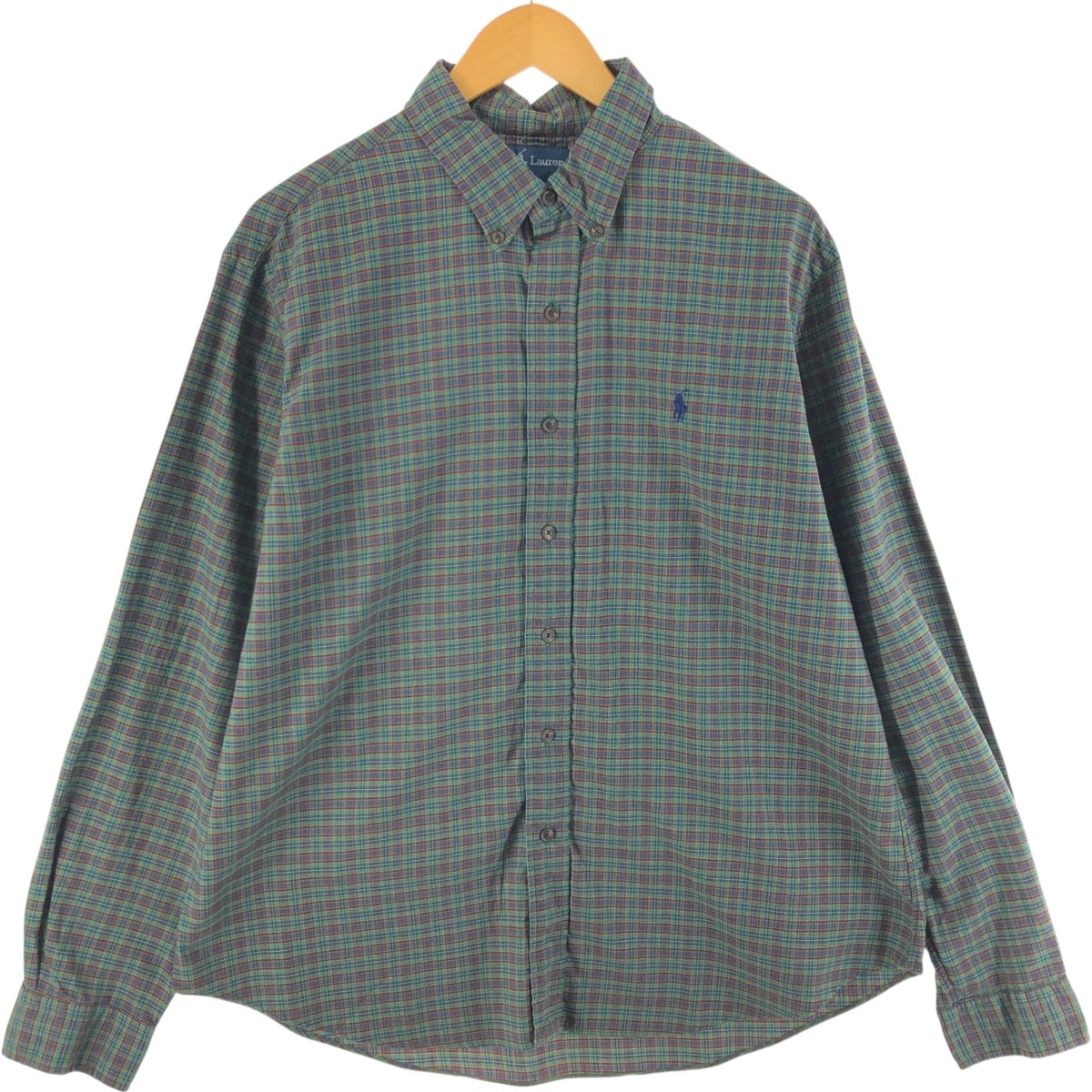 古着 ラルフローレン Ralph Lauren CUSTOM FIT 長袖 ボタンダウンチェックシャツ メンズXL相当/eaa515439